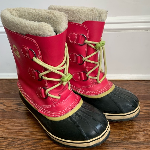 Sorel Pink Winter Snow Boot Faux Fur NY1443-600 Youth Size US 6 - Picture 3 of 6